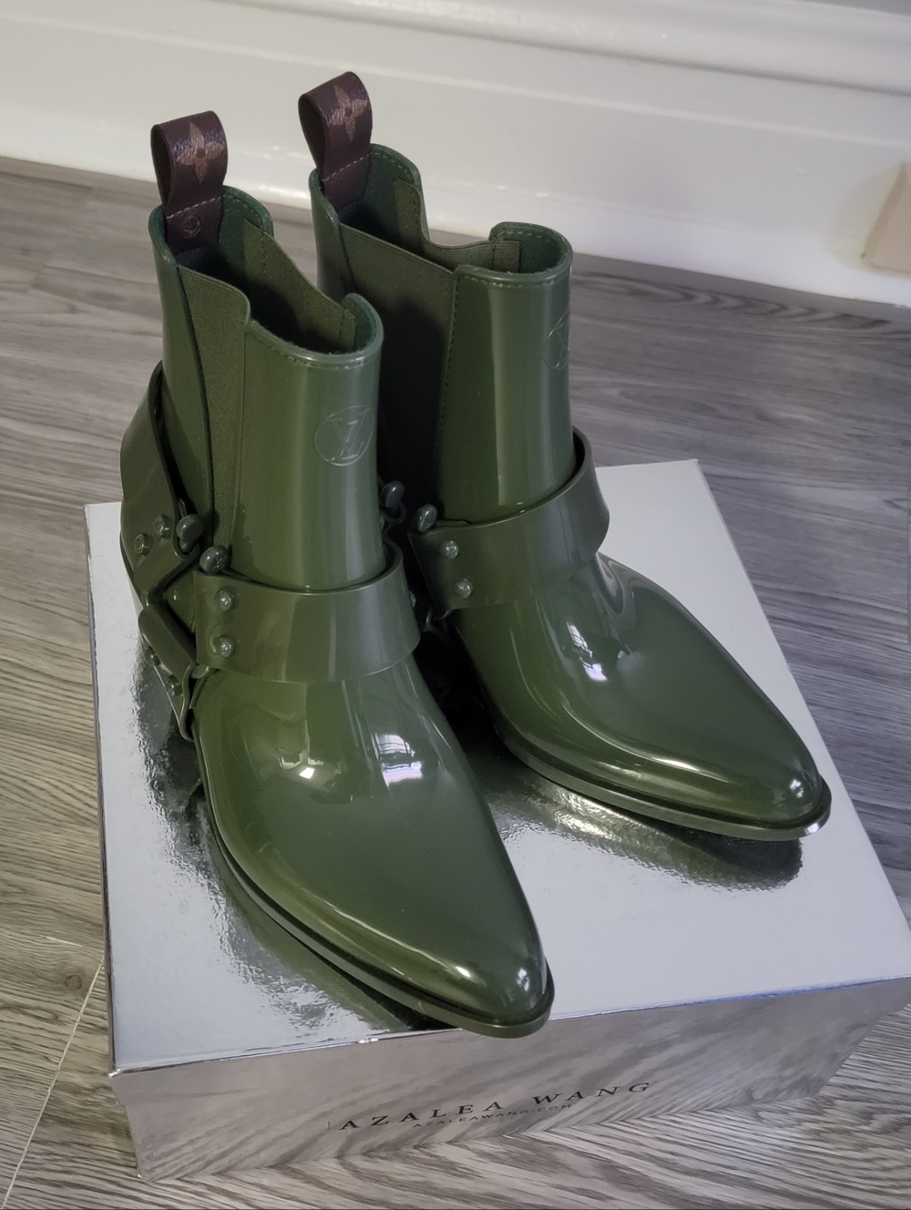 Louis Vuitton Green Rubber Rhapsody Ankle Boots 39